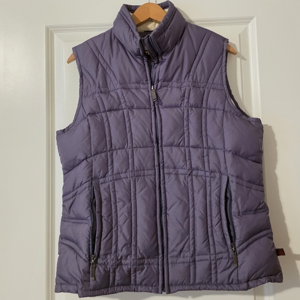 Woolrich Insulated Puffer Vest Purple Womens M Outdoor Hiking Granola
